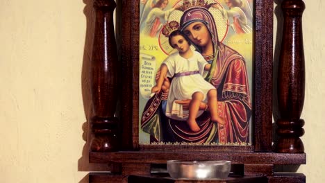 orthodox iconostasis, icon "dostoyno est". holy mother of god