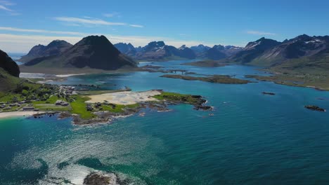 Beach-Lofoten-islands-is-an-archipelago-in-the-county-of-Nordland,-Norway.