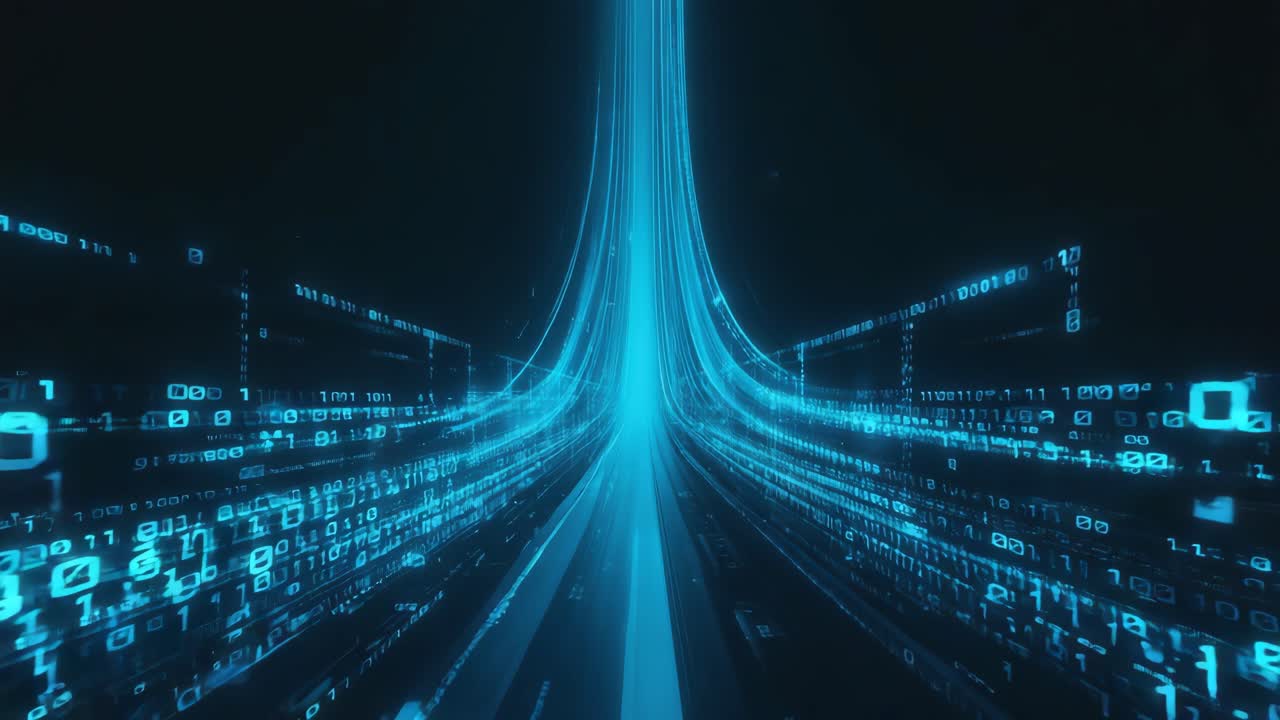 Abstract Digital Data Stream with Binary Code