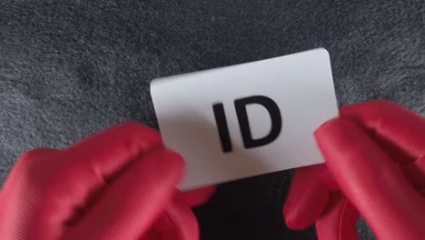 an 'id', identification card being presented or checked to gain entry or to prove someone's identity