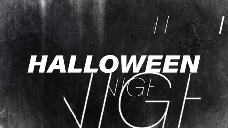 animation of halloween text over black background