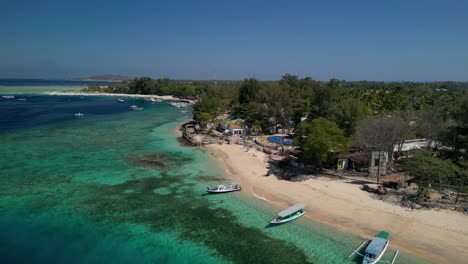 aerial of gili air beach south, located on the idyllic island of gili air in indonesia, an true tropical paradise that captures the essence of serene island life