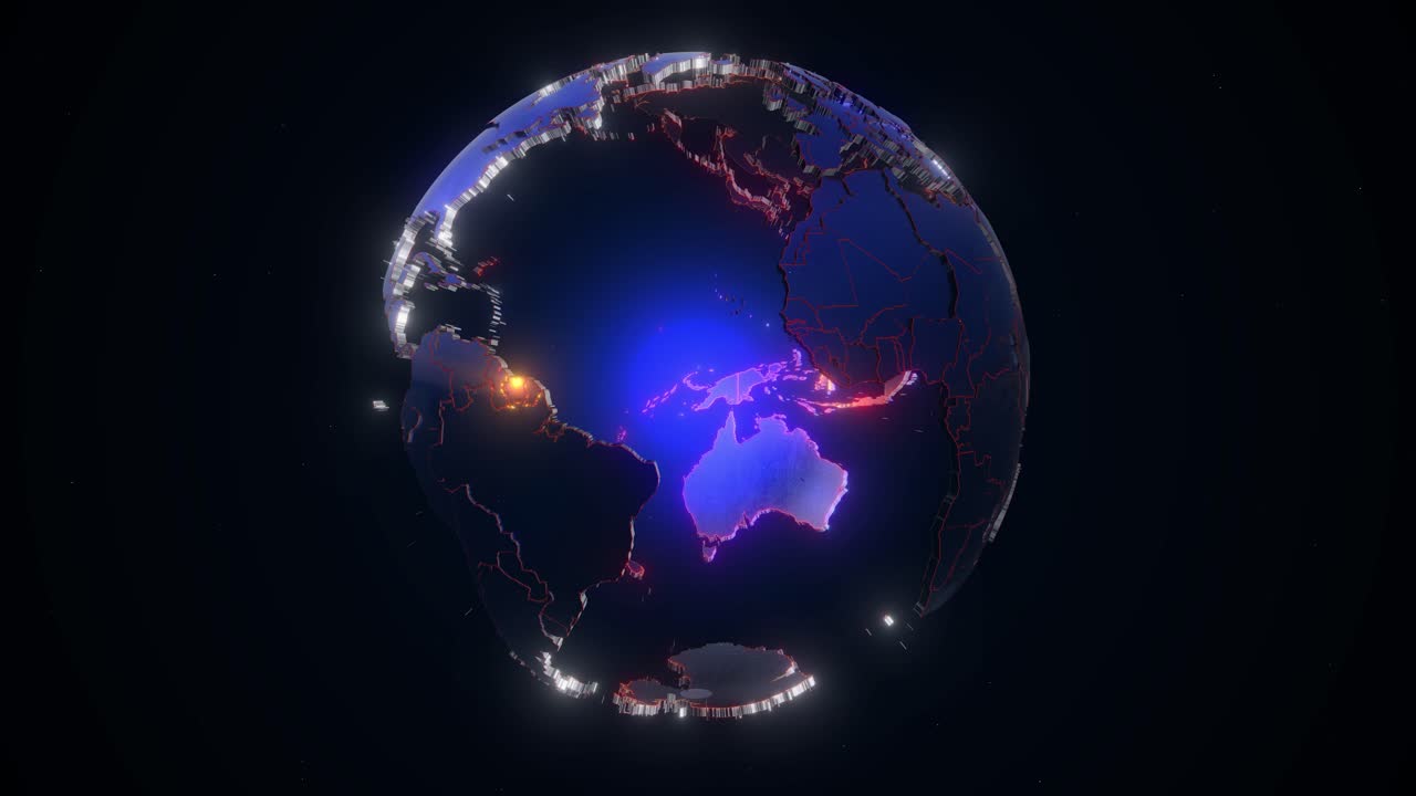 미래의 사이버 세계 애니메이션