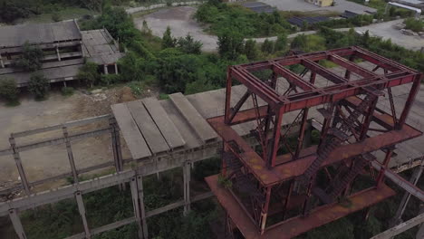 aerial footage of structures of abandoned buildings
