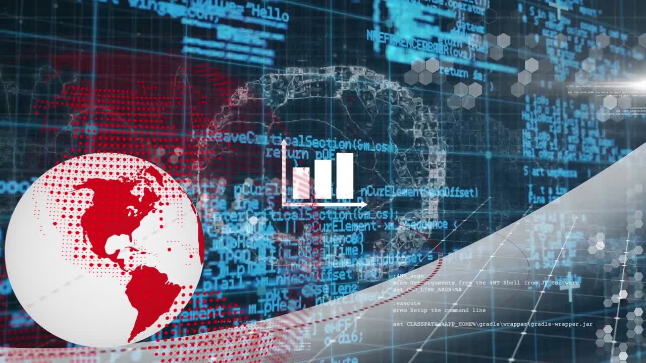 Animation of data processing over globe