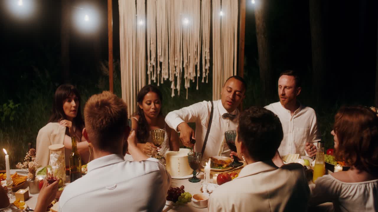Outdoor Dinner Party in the Woods