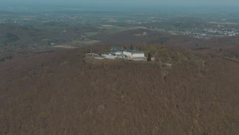 Drone-shot-of-Petersberg-near-Bonn---Königswinter-4K-25-fps