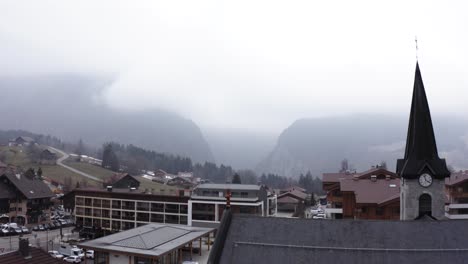 church cathedral with mountains