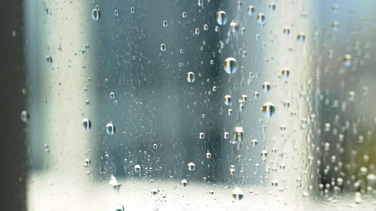 Close-up of water drops on a glass surface