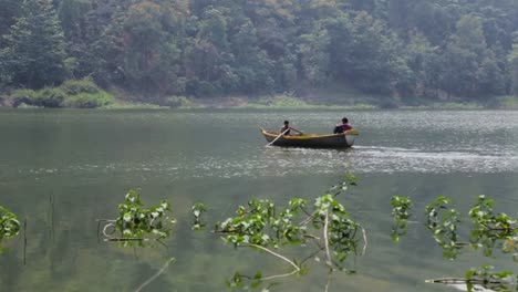 two guys boating in vashal khadi, rajpipla, gujarat