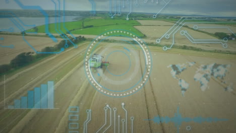 animación del procesamiento de datos en el campo
