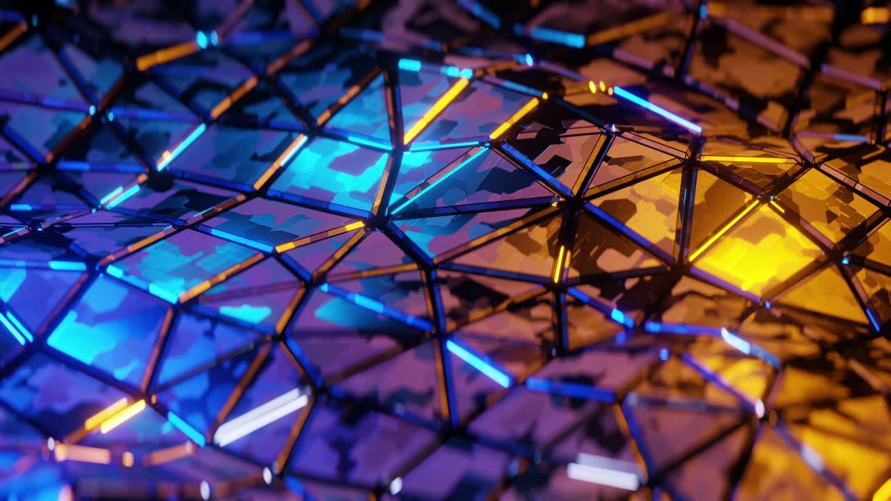 fondo abstracto en forma de placas metálicas que se mueven en forma de onda. animación en bucle infinito.