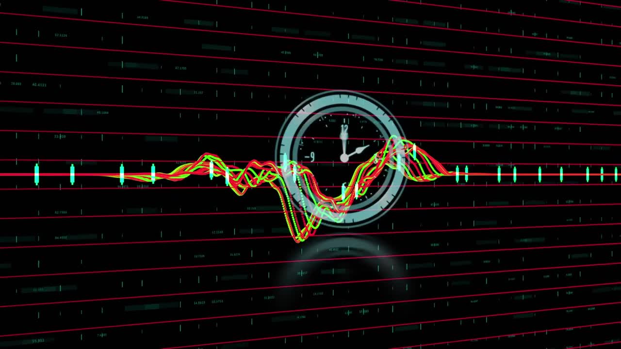 통계 및 데이터 처리를 통해 빠르게 움직이는 시계의 애니메이션