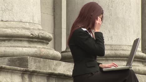 businesswoman working outdoors