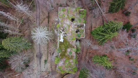 top down aerial of abandoned sanatorium in zagreb, croatia