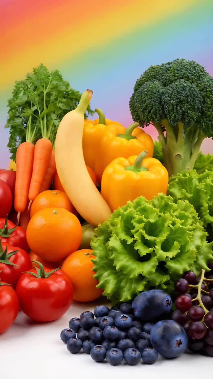 Frutta e verdura fresca biologica 4K.
