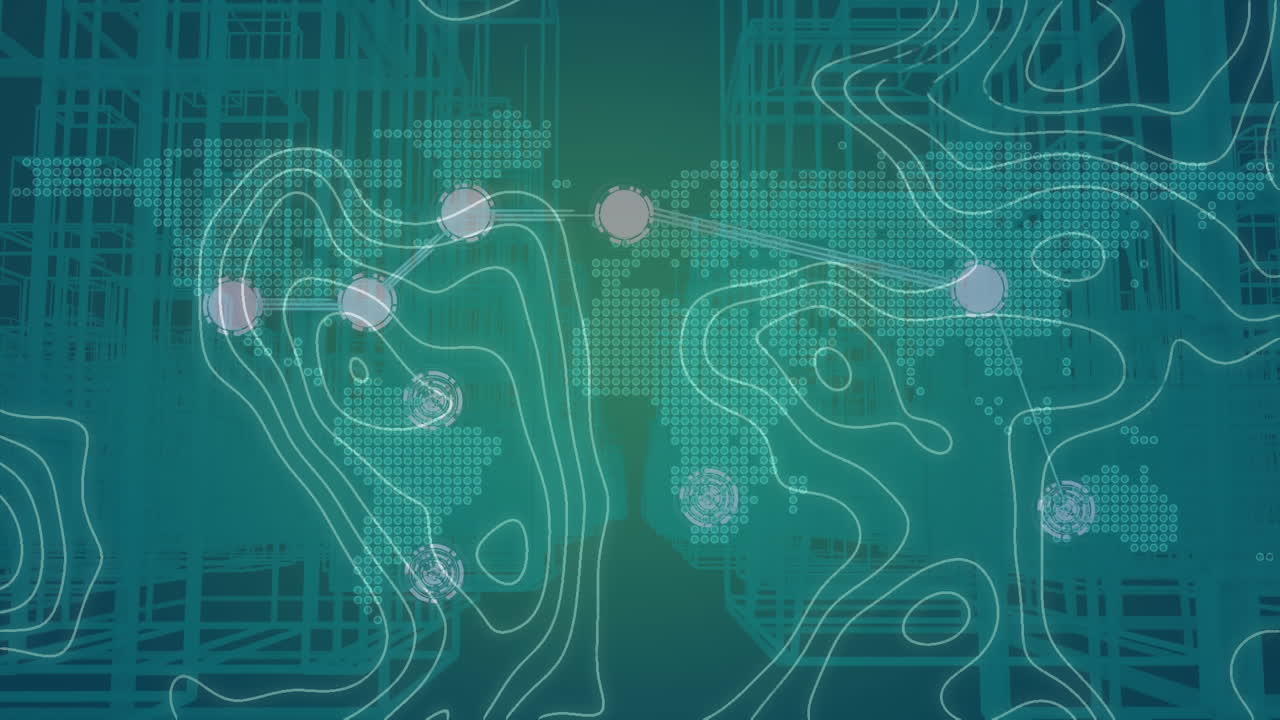 Animation of shapes moving over world map