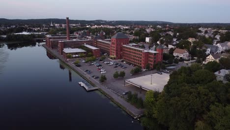 a wide view of the historic watch factory in waltham massachusetts.