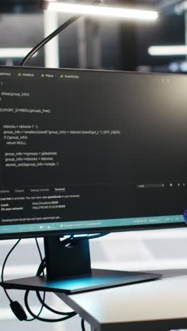 vertical video data center engineer sees critical error message while using node tree software