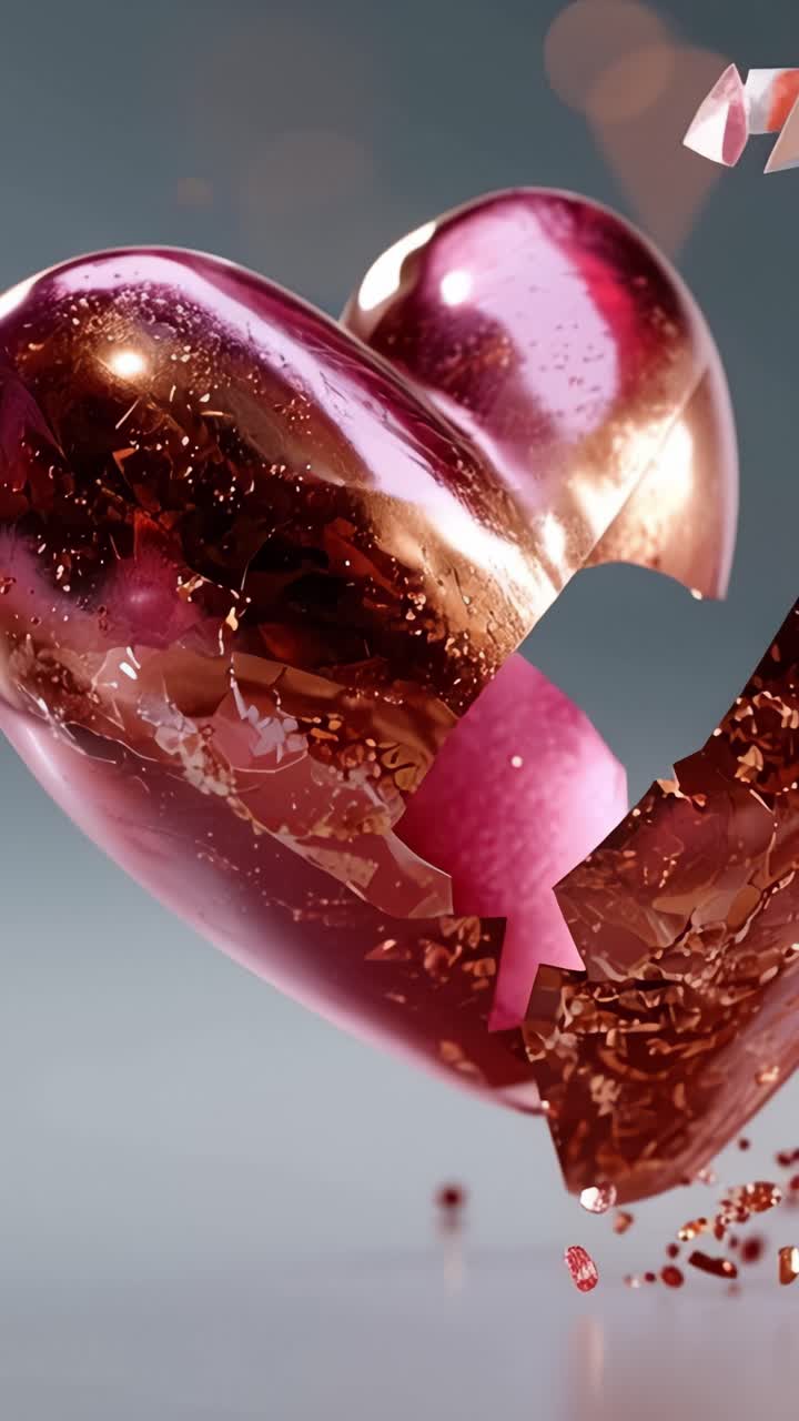 A Stunning Visual Journey of a Heart Creating Beauty Amidst Liquid Splashes and Shimmering Reflections, Capturing Emotion and Artistic Expression in Motion