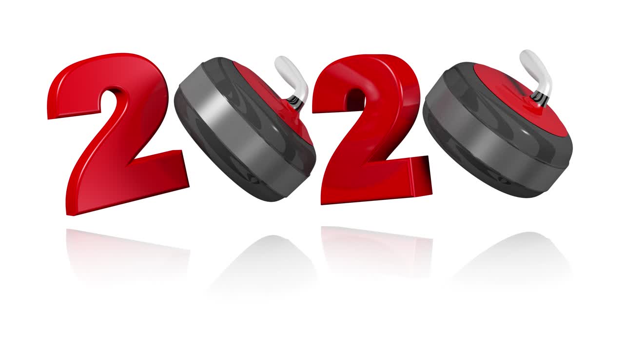 el diseño de la piedra de curling 2020 en rotación infinita