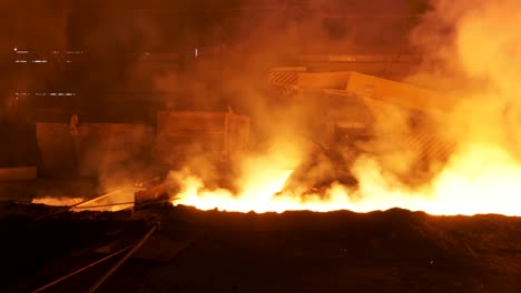 molten metal in a foundry