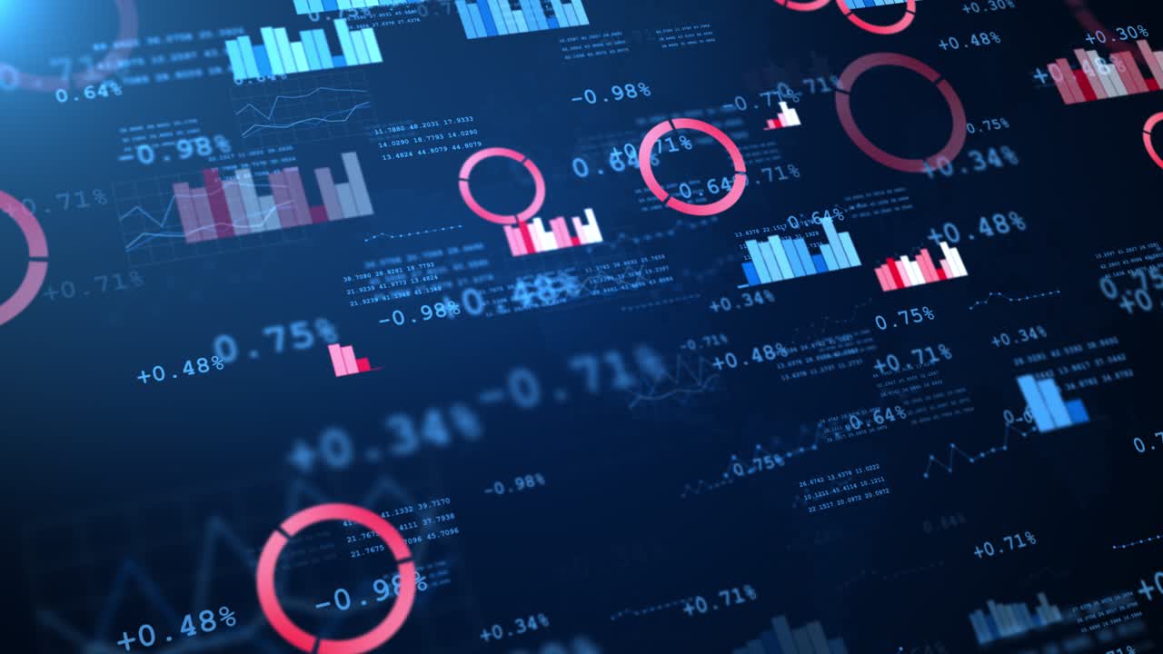 Modern business financial infographics diagram loop background charts and graphs animation