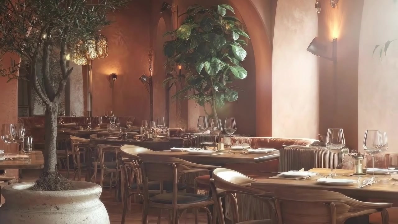 Elegant interiør i en moderne eksklusiv restaurant