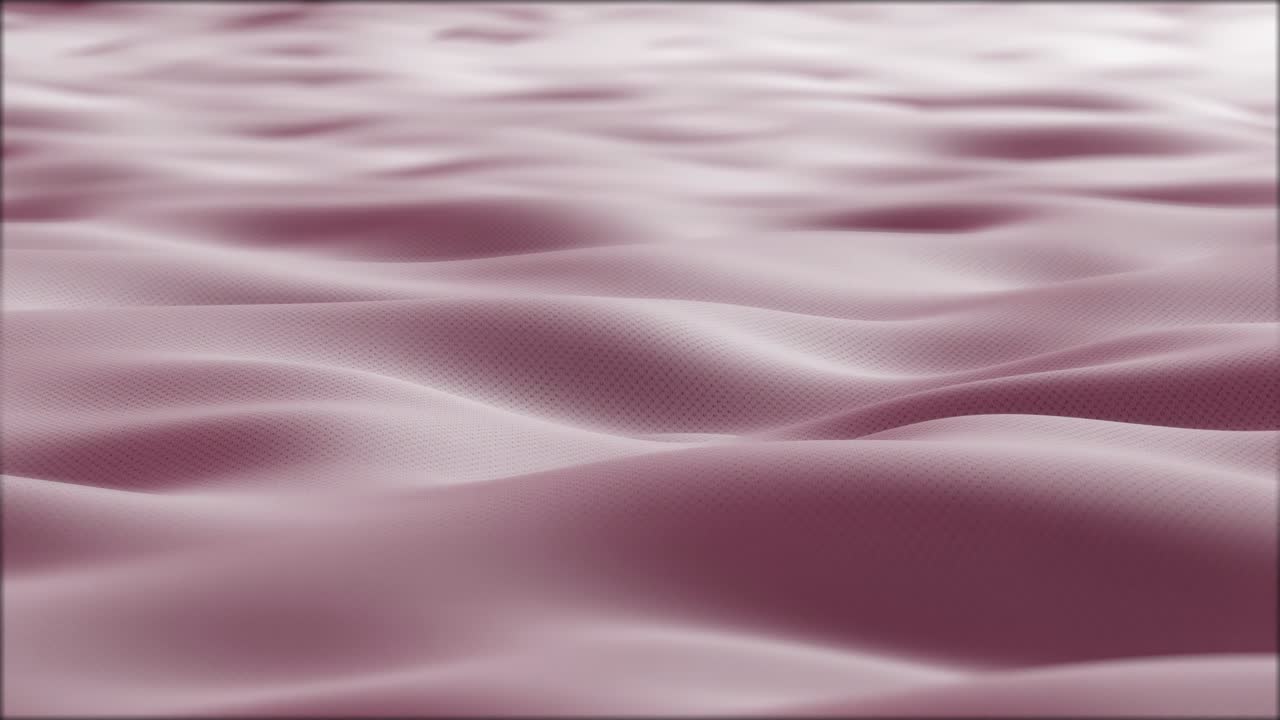 Close up. Slow motion. Looped 3d animation of dynamic cloth. Wavy silk cloth fluttering in the wind. Knitted texture fabric. Pink fabric stock footage. 4K Ultra HD video.
