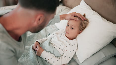 sick, father and girl recover with disease