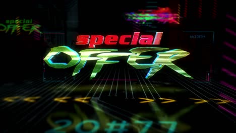 intro de estilo cyberpunk con un tema de oferta especial