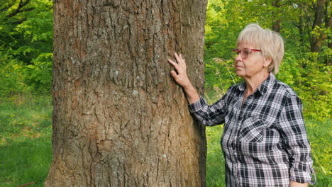 senior woman in forest