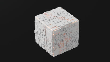 cubos y materiales, estructura de circuitos, renderización en 3d.