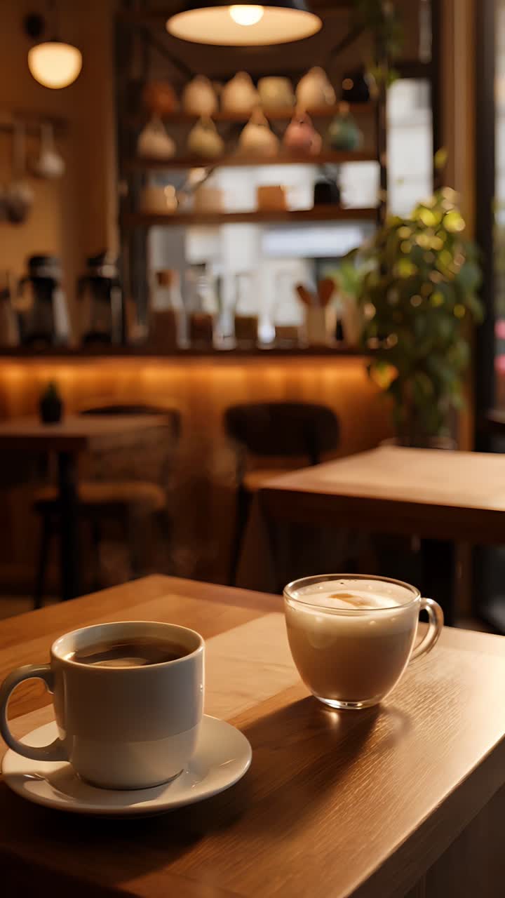 Interno di caffè estetico con atmosfera accogliente 4K
