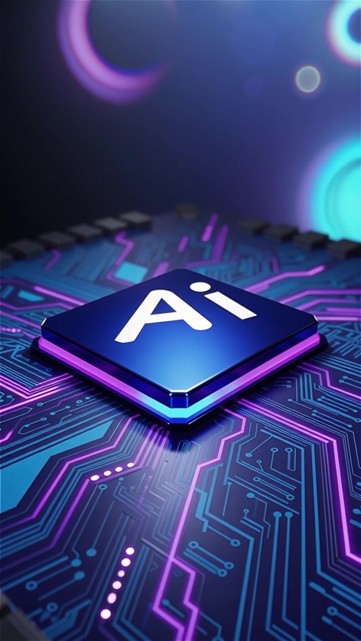 Futuristic AI Chip Motherboard Technology Background