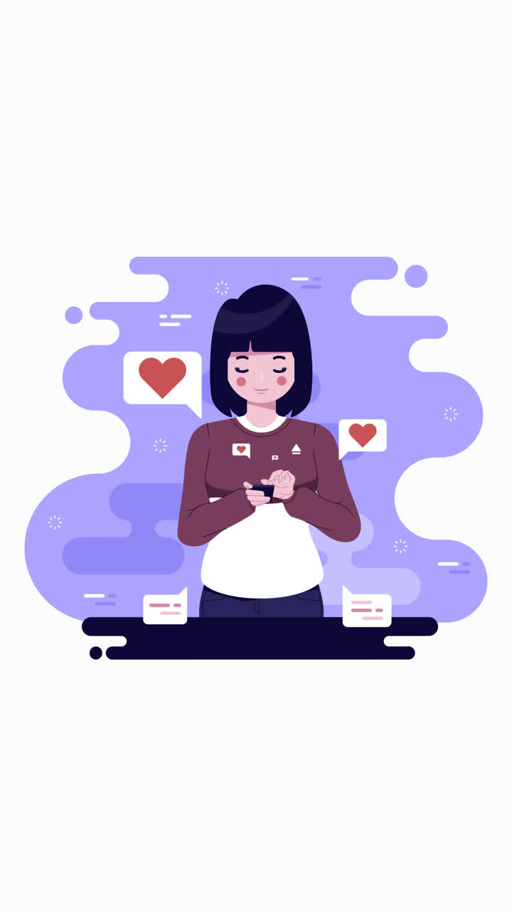 gráfico de movimiento de una persona adicta a las redes sociales