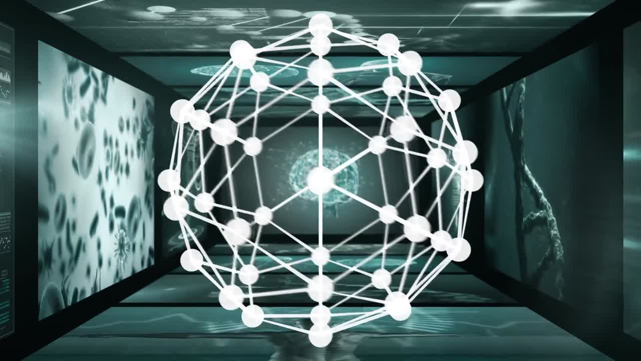 анимация обработки данных и пятна на черном фоне