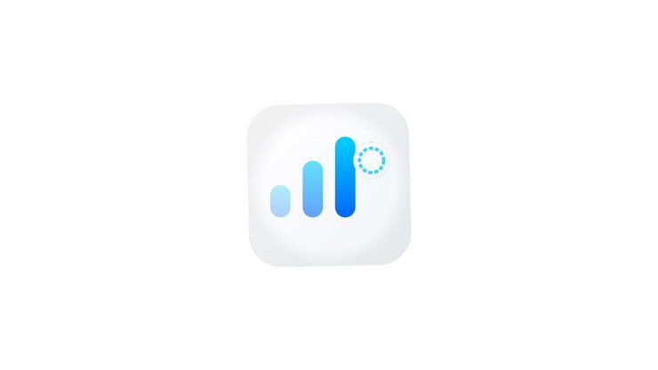 Animated Bar Chart Icon Loading on White Background