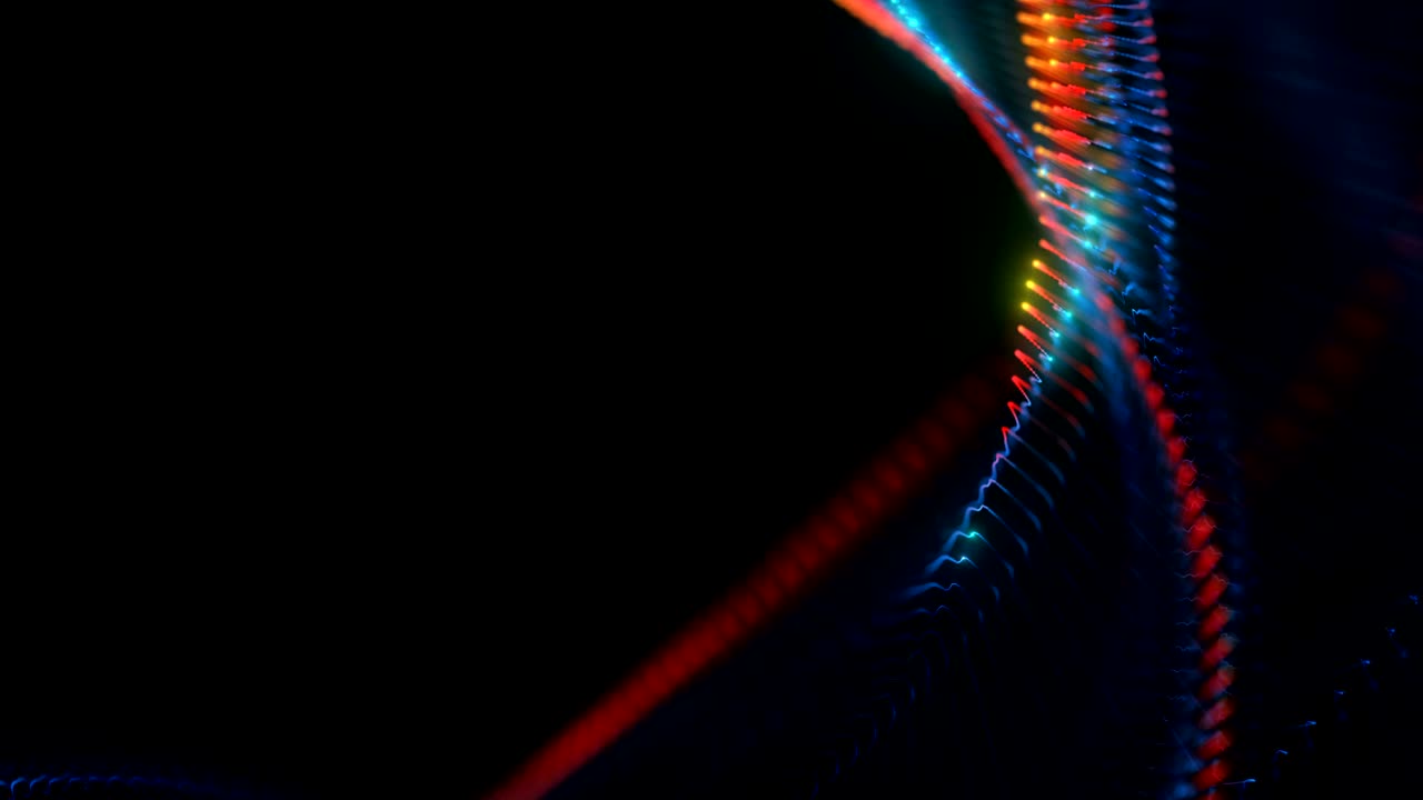 un bucle de fondo animado en 4k con elementos de audio. una onda digital abstracta en 3d.