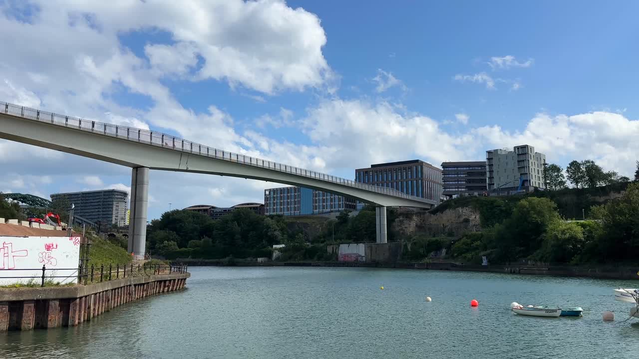 Sunderland tyne and wear wearside river walking new bridge under construction