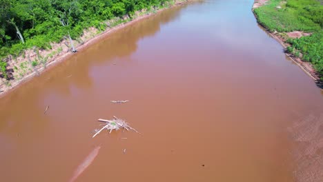 aerial flight over the red river near gainesville texas