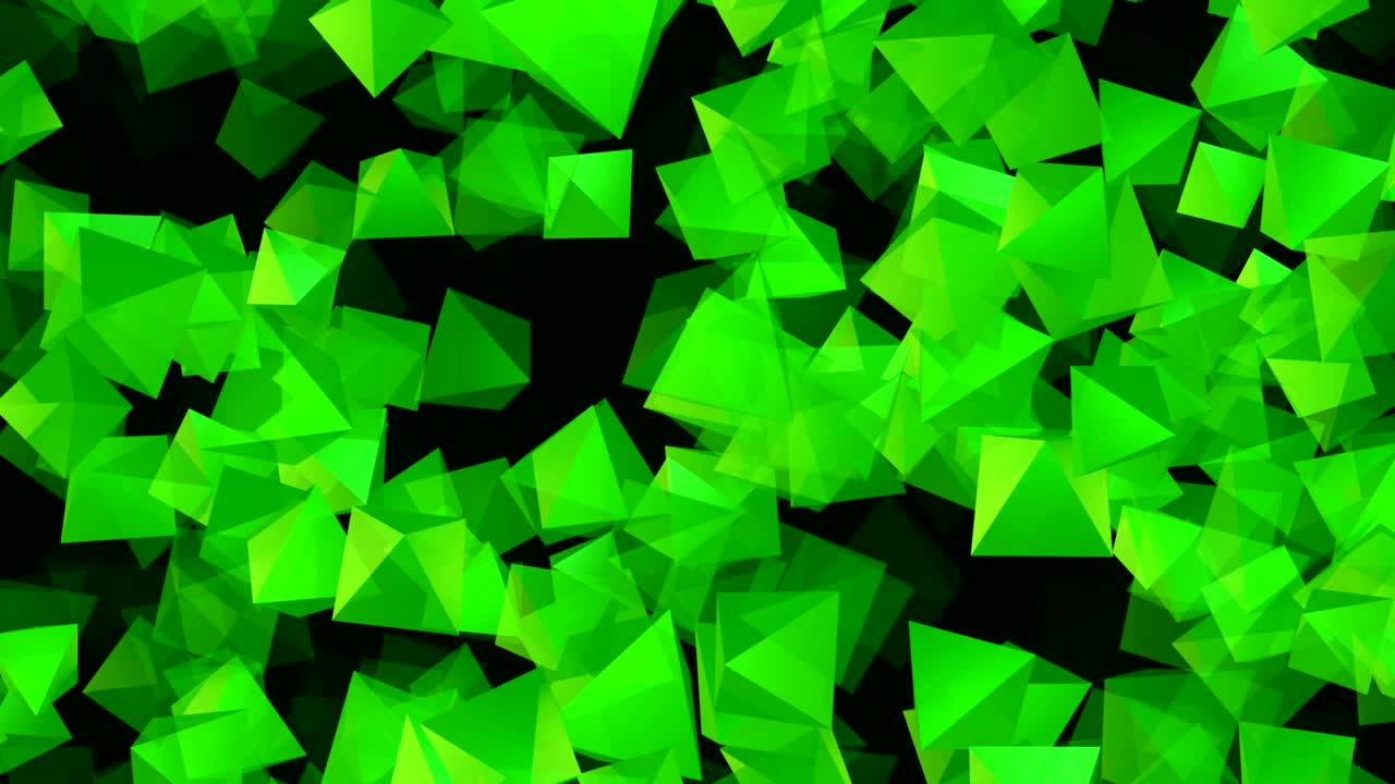 objetos giratorios verdes en negro