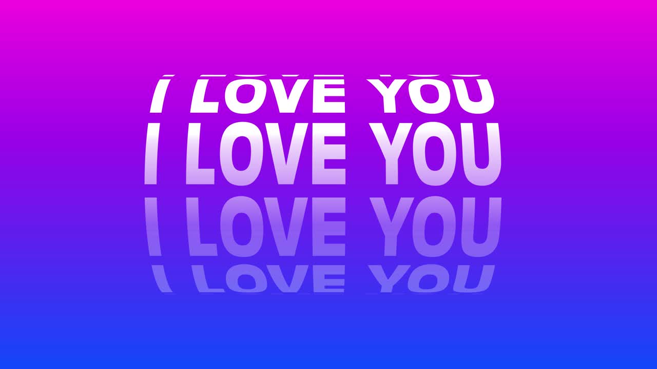 concepto de amor, animación de texto en 3d de "te quiero" palabras con bonita forma cilíndrica rotativa y fondo multicolor.