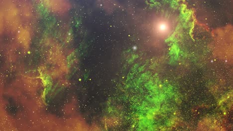 nubes nebulosas verdes en el universo