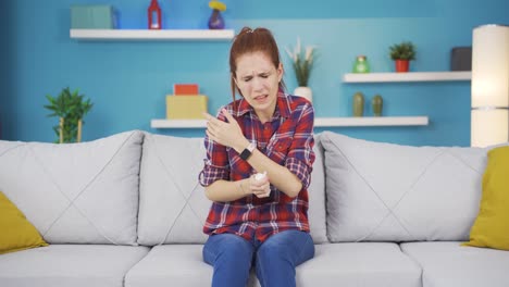 Sick-young-woman-whose-bones-hurt-when-he-sneezes.