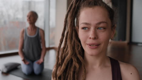 Yoga class with two people