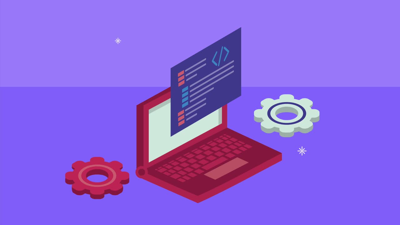 laptop computer device tech animation