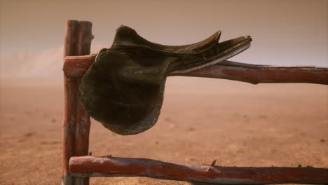 Horse Saddle on the Fence in Monument Valley