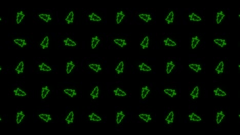 Weihnachtsbaum-Gekacheltes-Hintergrundanimationsmuster-In-Leuchtendem-Grün-Und-Schwarz