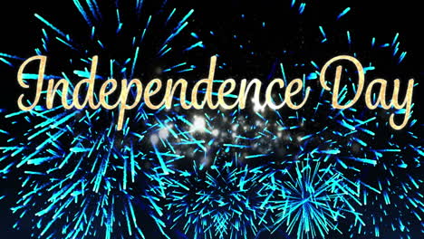 independence day text and fireworks